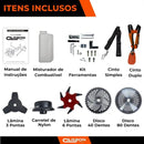 Roçadeira Bipartida 52cc com Discos 40 e 80 dentes e Lâmina 6 Pontas FAK520RB Carbon Fak